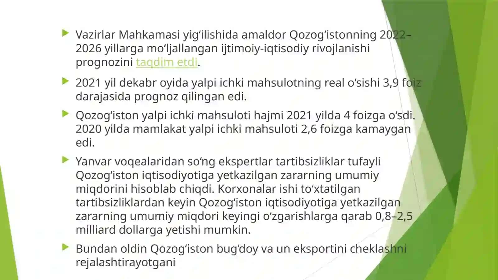 QOZOGISTONI IQTISODIY OSISH 3