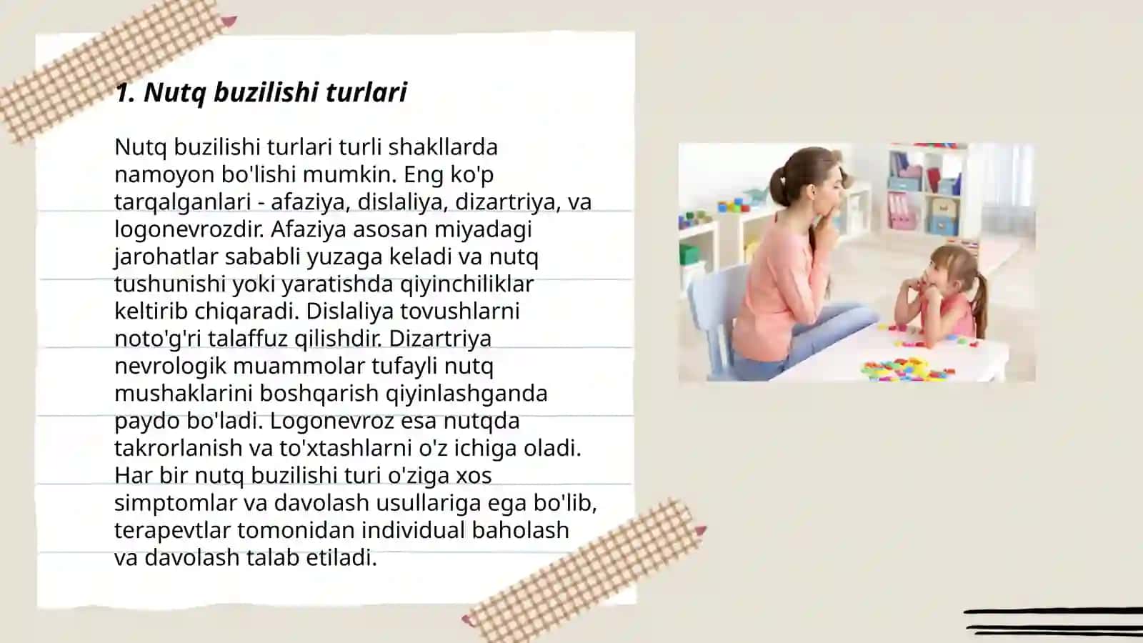 Nutq buzilishi tasniflash 3