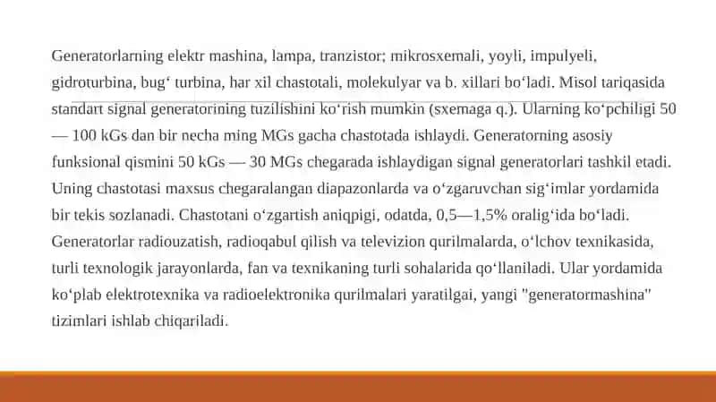 Elektrongeneratorlar 3