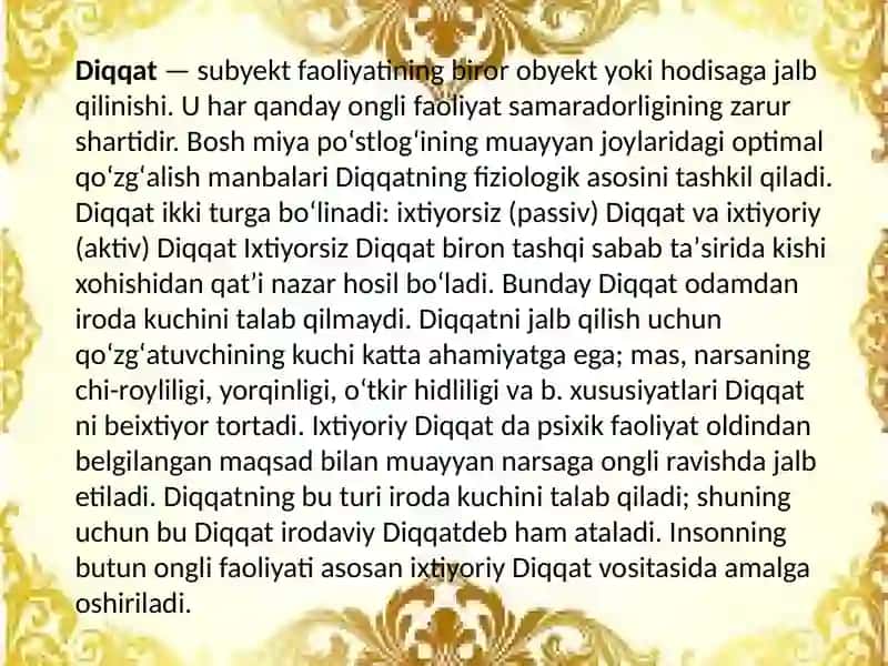 Pisixologiya fanidagi diqqat 3