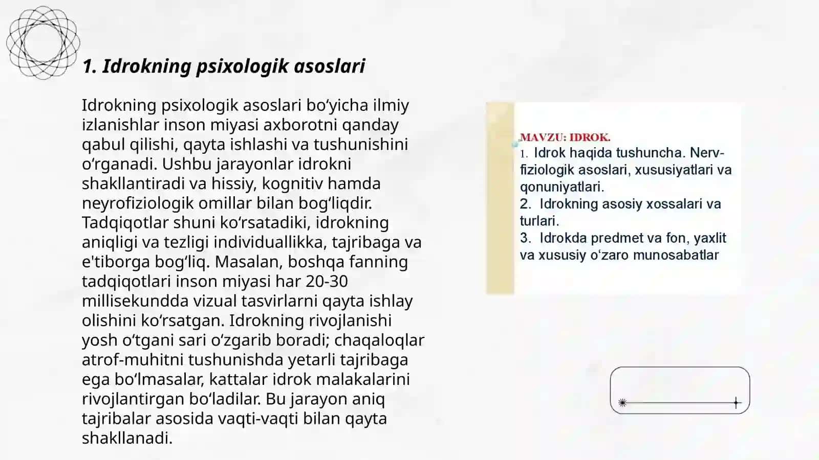 Idrokning psixologik asoslari 3