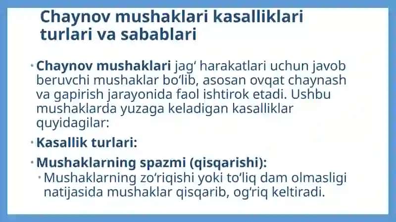 CH PJB vachaynov mushaklari kasalliklari davadlash 3