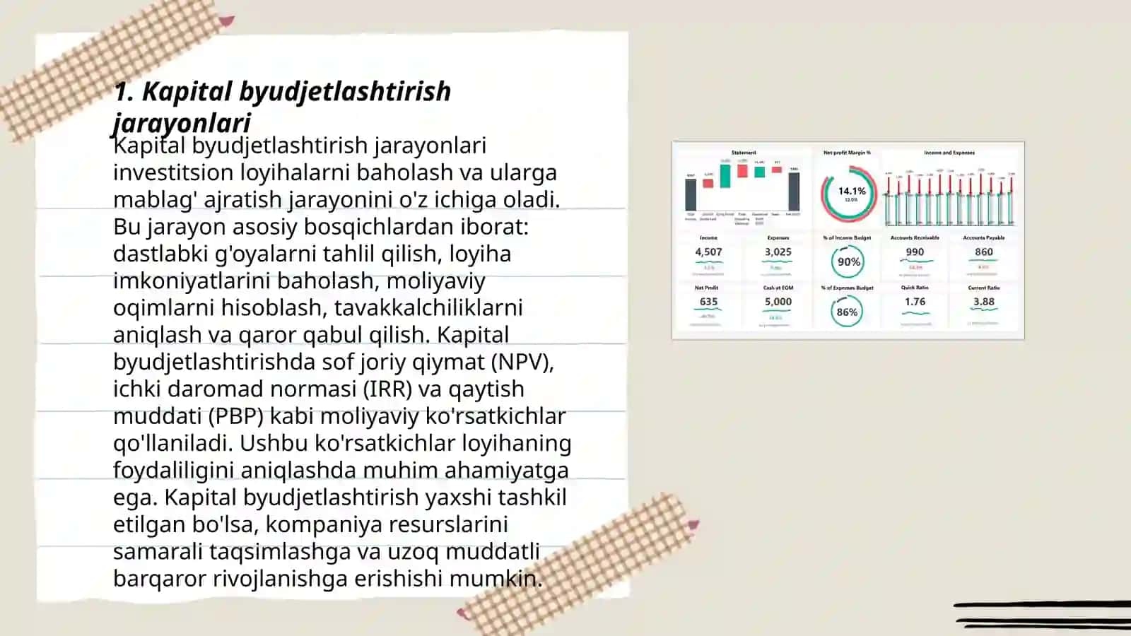 Kapital byudjetlashtirish jarayonlari 3
