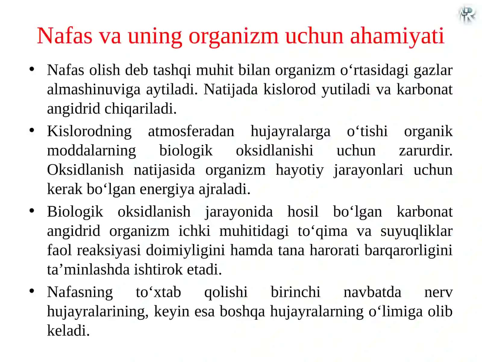 Nafas tizimi fiziologiyasi 3