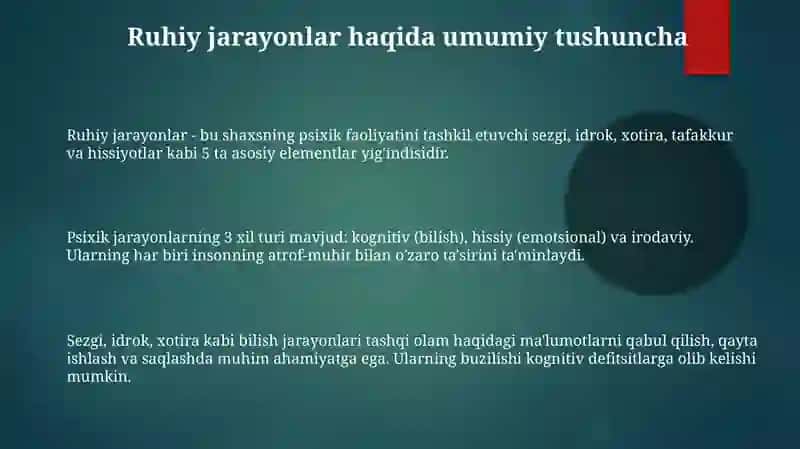 Ruhiy jarayonlar 3