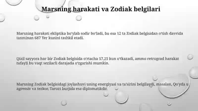 Mars sayyorasi yordamida zodiak yulduz turkumlarini o‘rganish 3