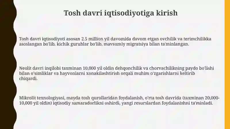 Tosh asri xo'jaligi va moddiy madaniyati 3