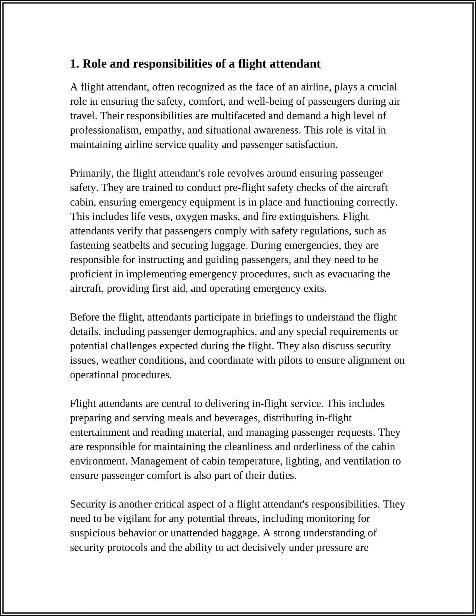 FLIGHT ATTENDANT RESPONSIBILITIES 3