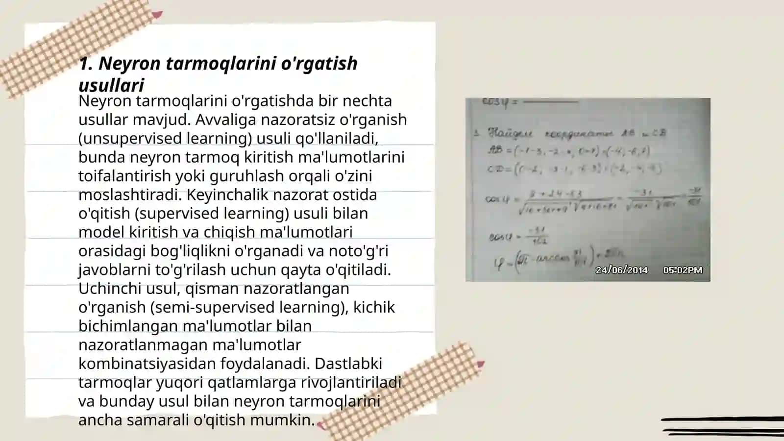 Neyron tarmoqlarni o'rgatish usullari 3