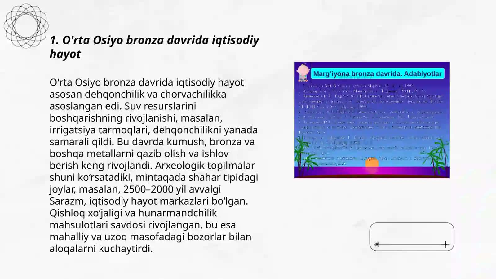O'rta Osiyo bronza davrida iqtisodiy hayot 3