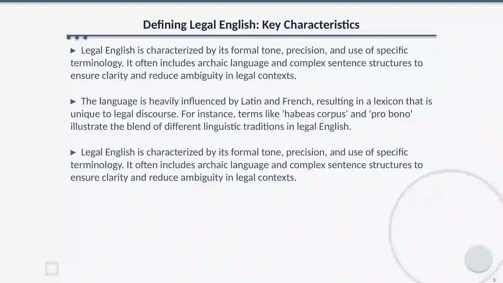 Grammatik javobgarlik xususiyatlari: Huquqiy ingliz tilining stilistikasi va tuzilmasi 3
