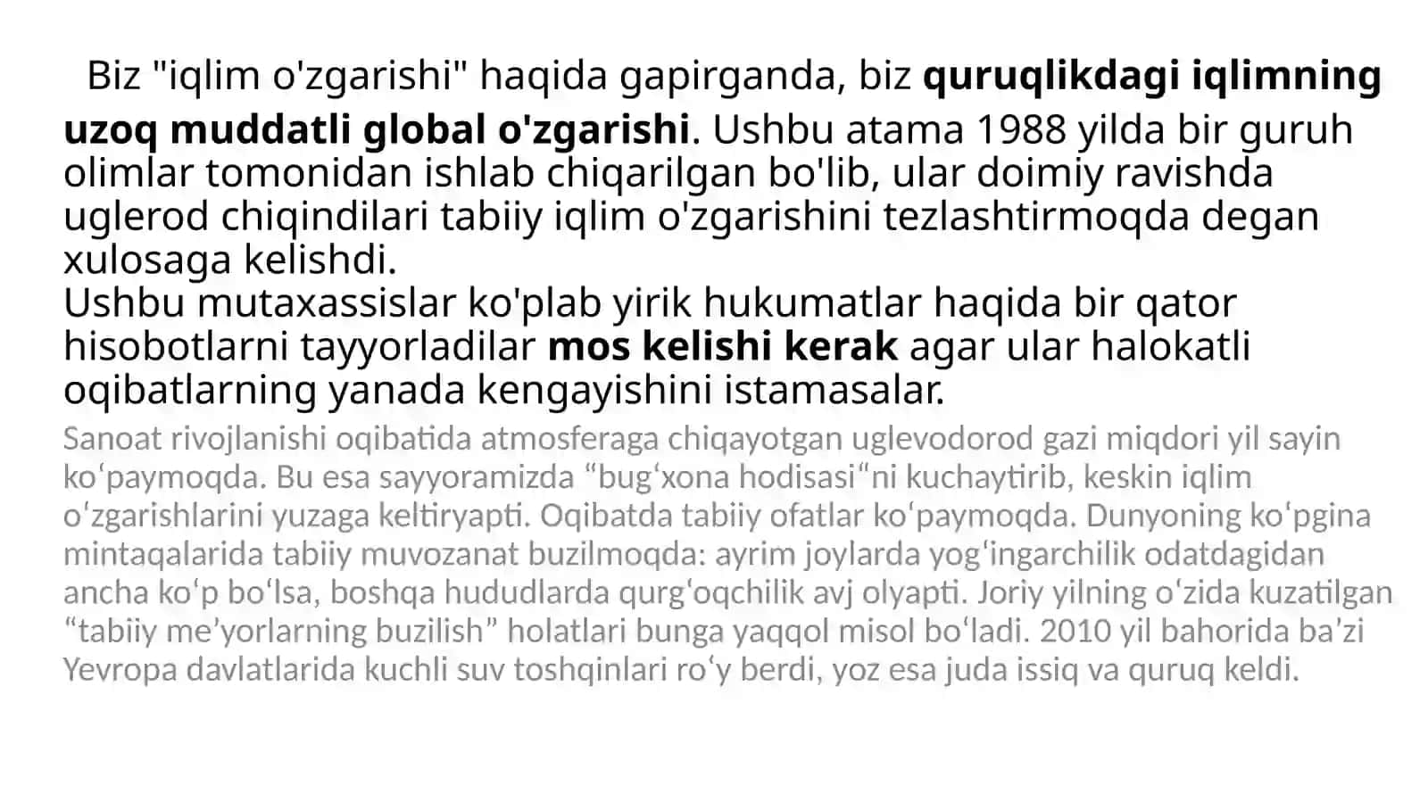 Iqlimni o’zgarib borishi va uning atrof-muhitga ta’siri 3