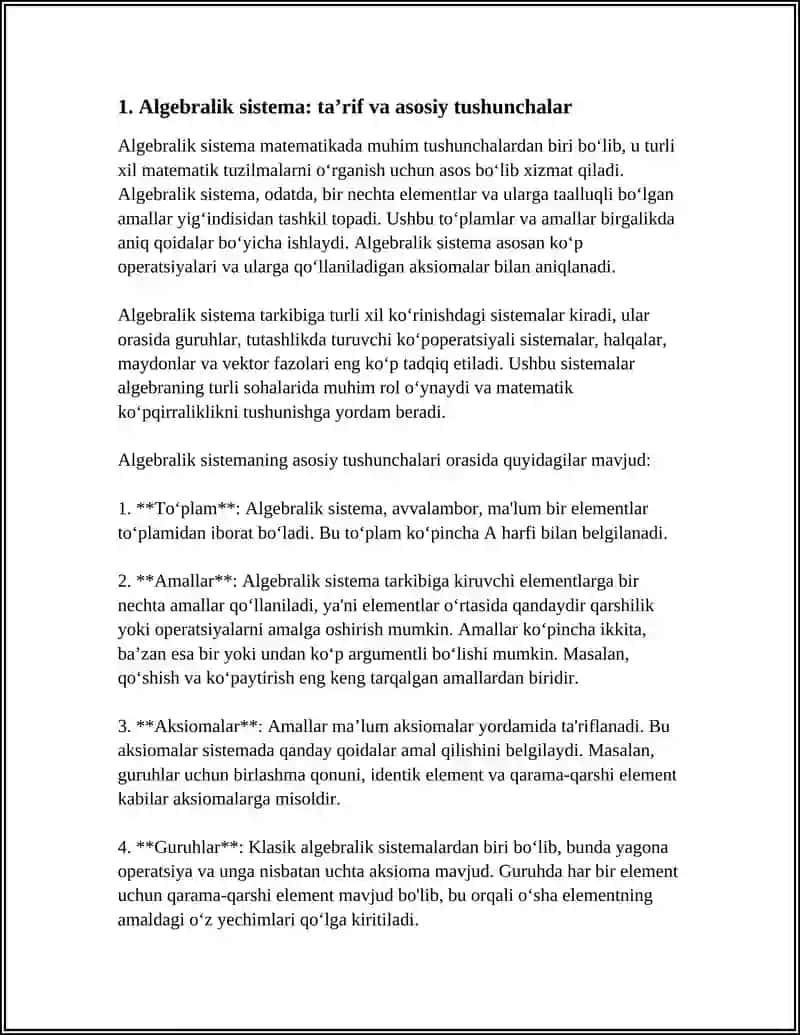 Algebralik Sistema 3