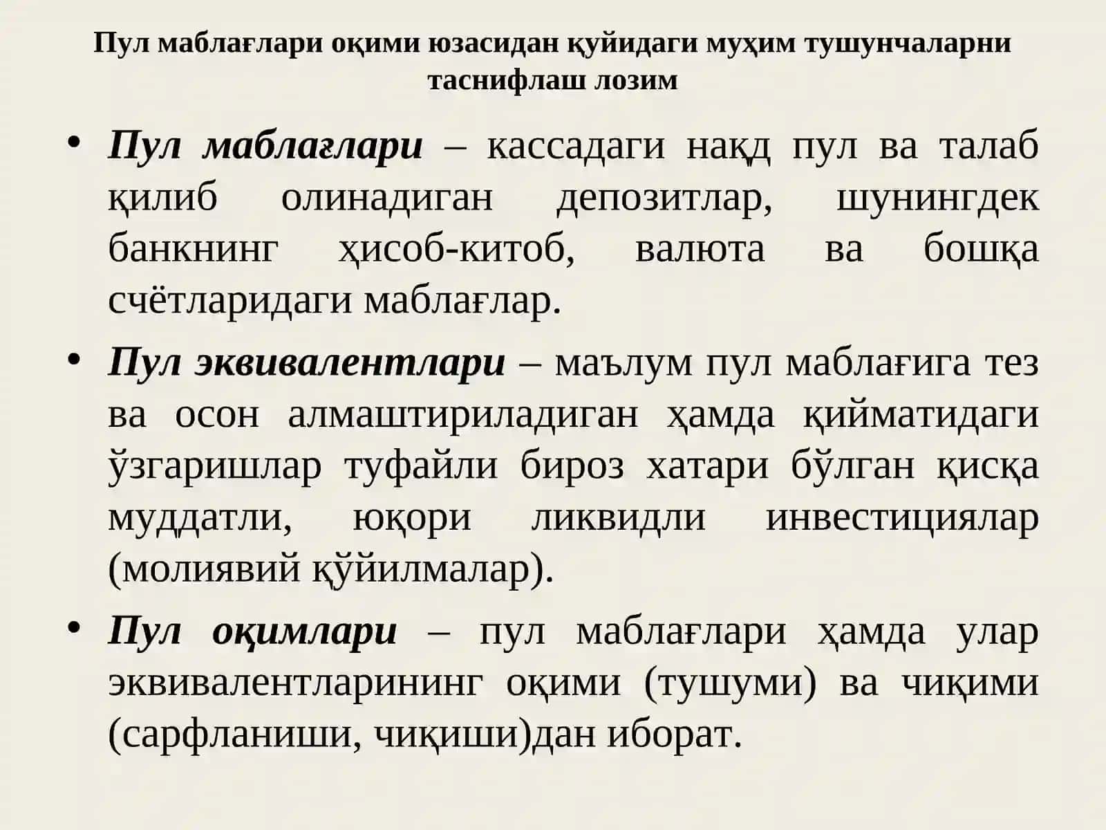 PUL OQIMLARI TAHLILI 3