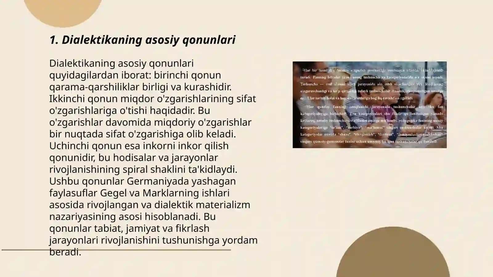 Dialektikaning asosiy qonunlari 3