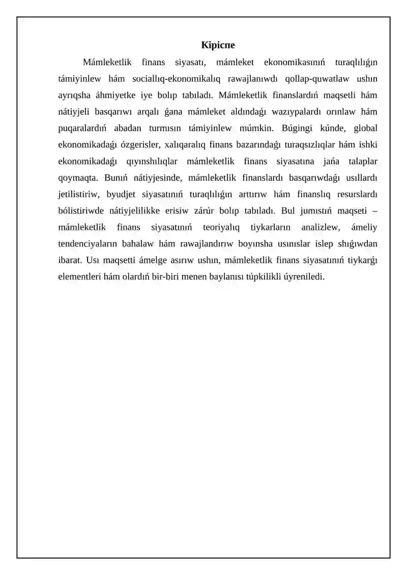 Mámleketlik finans siyasatı 3