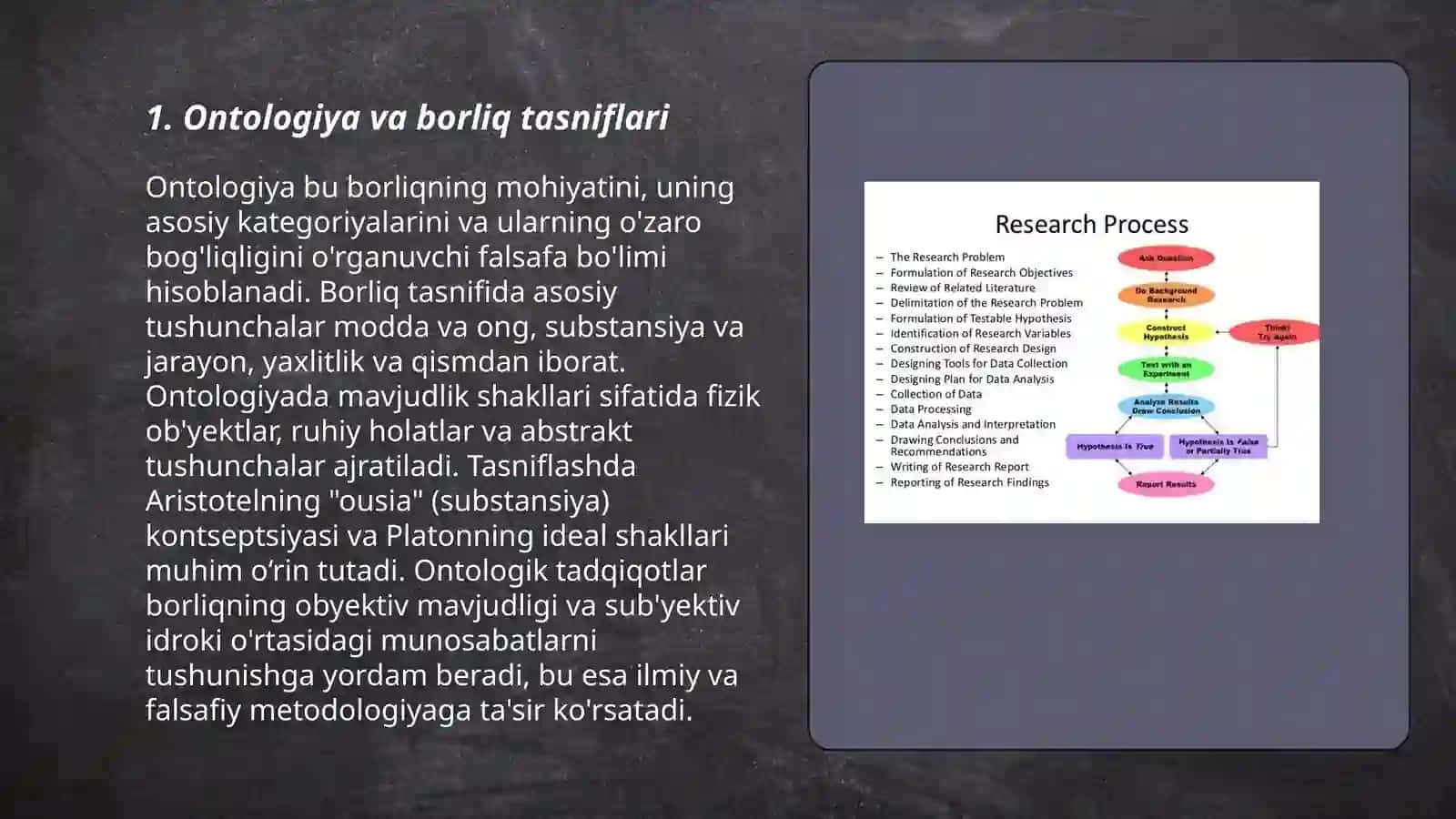 Ontologiya va borliq tasniflari 3
