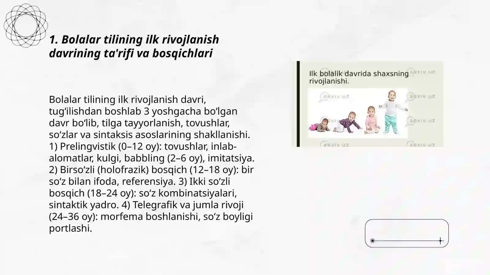 Bolalar tilining ilk rivojlanish davri 3