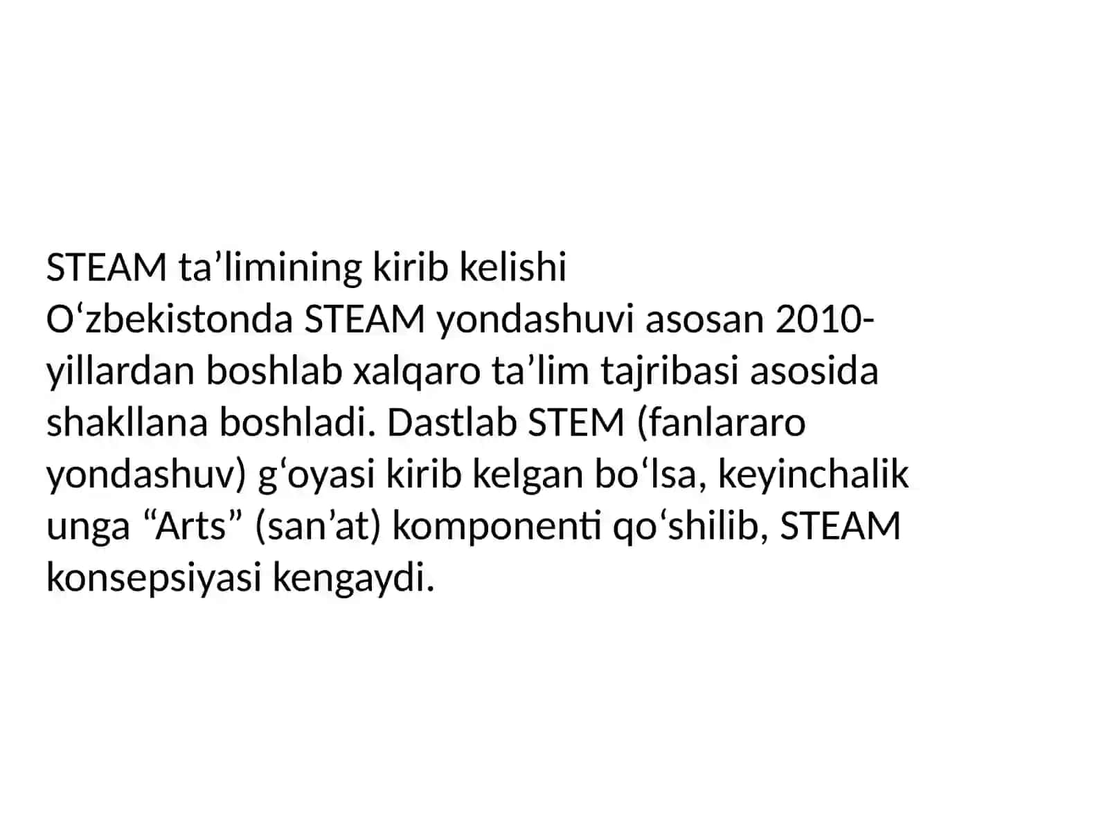 O'zabekistonda STEAM ta'limining rivojlanishi 3