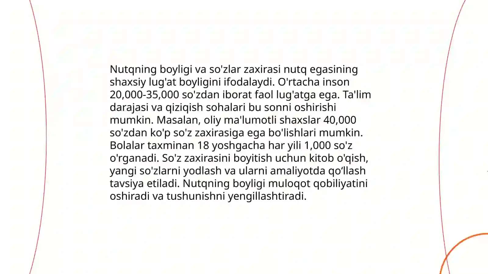 Nutqning boyligi va so'zlar zaxirasi 3