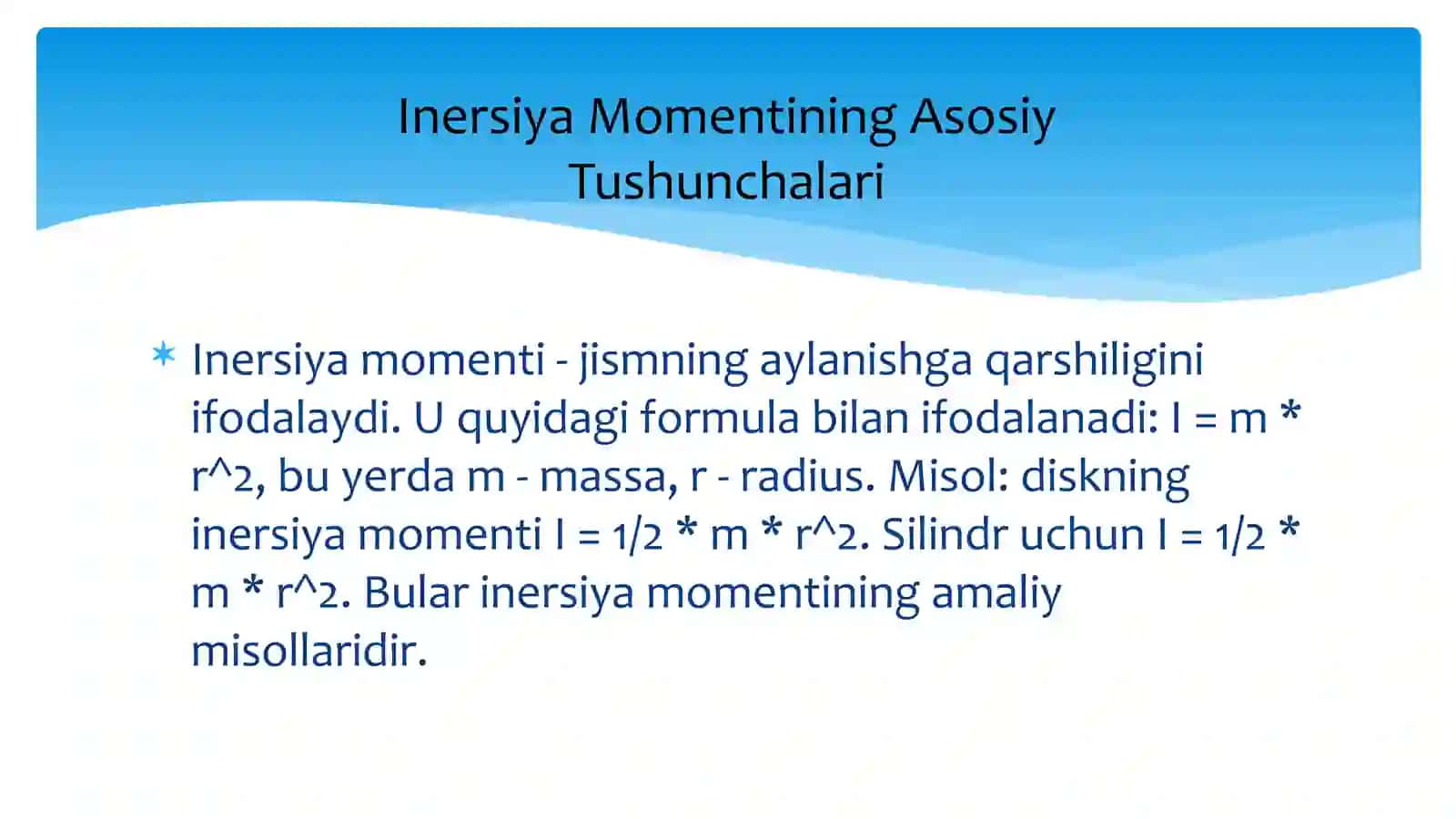 Inersiyamomentiningasosiytushunchalarivaformulalari 3