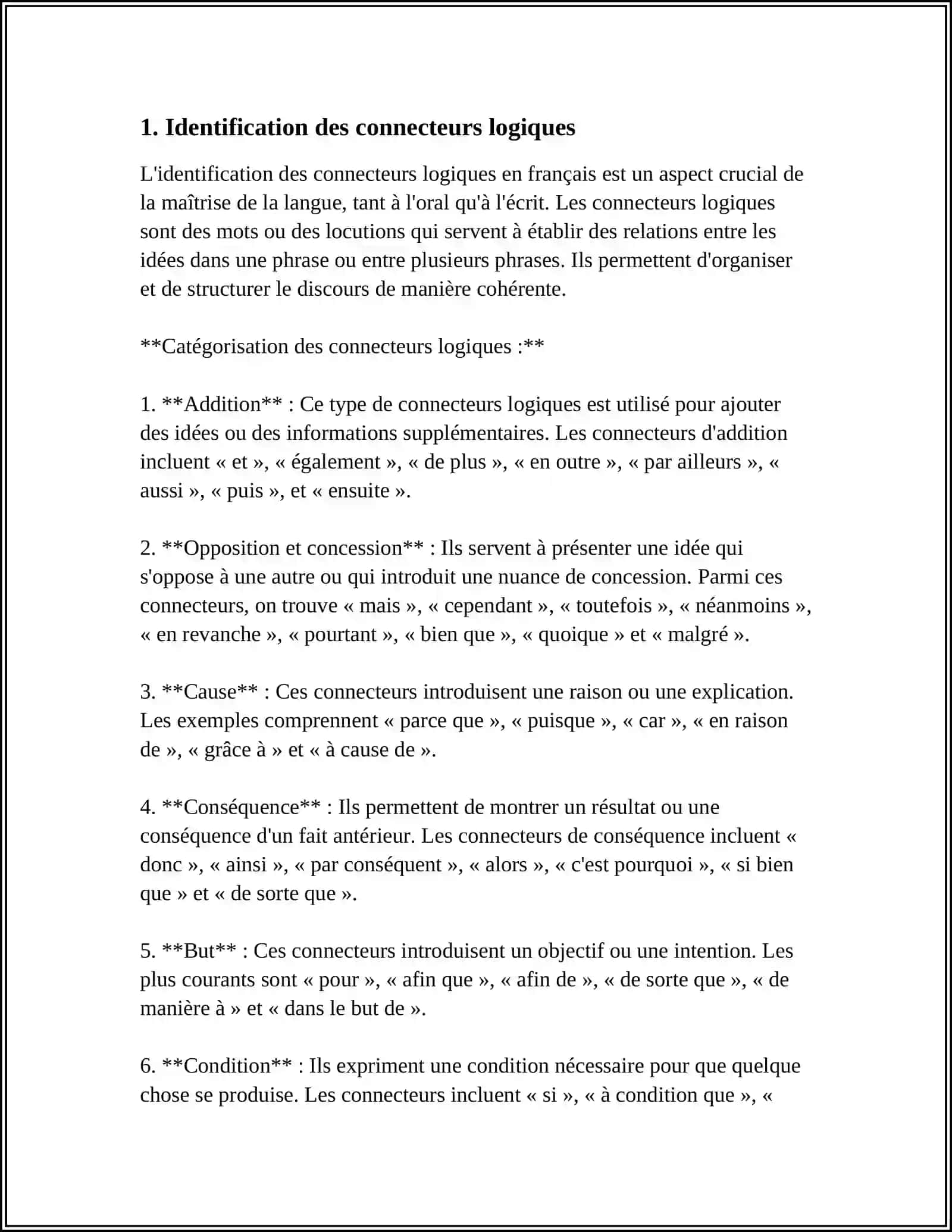 REFERAT Mavzu: LES CONNECTEURS LOGIQUES 3