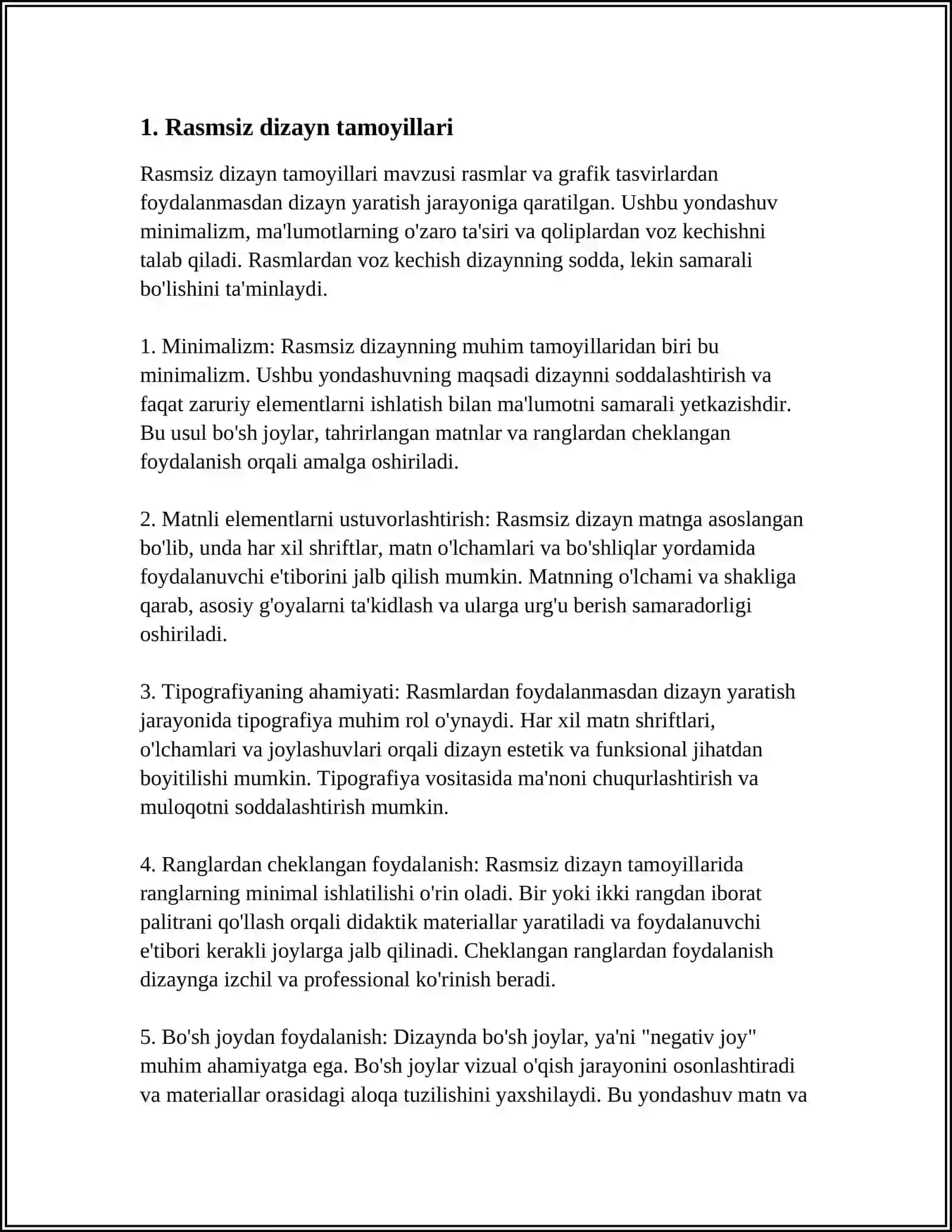 Rasmsiz dizayn tamoyillari 3