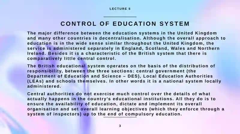 BRITISH EDUCATION SYSTEM 3