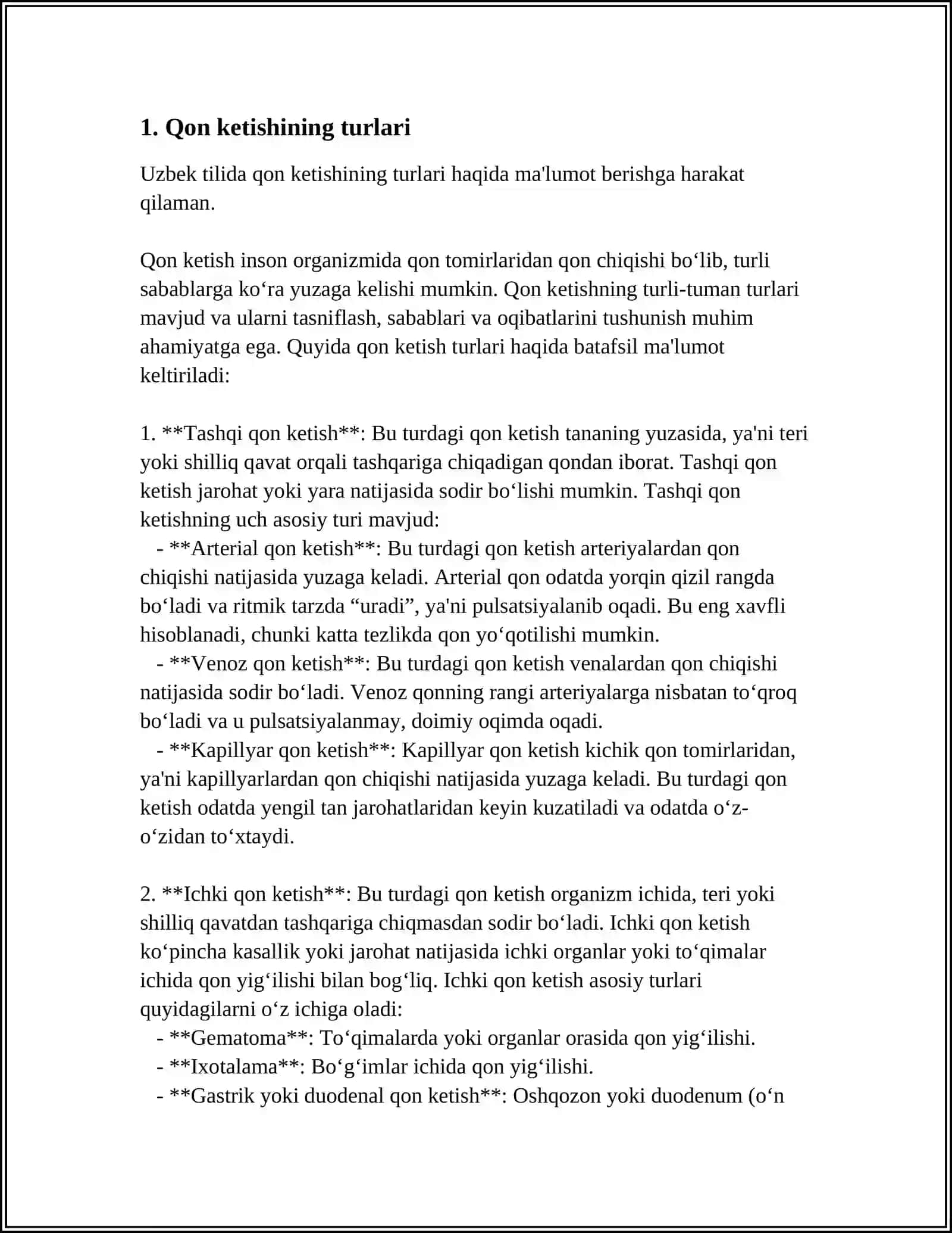 QON KETISHI TO'XTATISH USULI 3