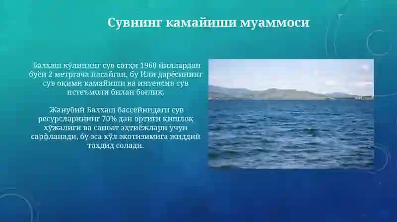 Balxash koʻli muammosi 3