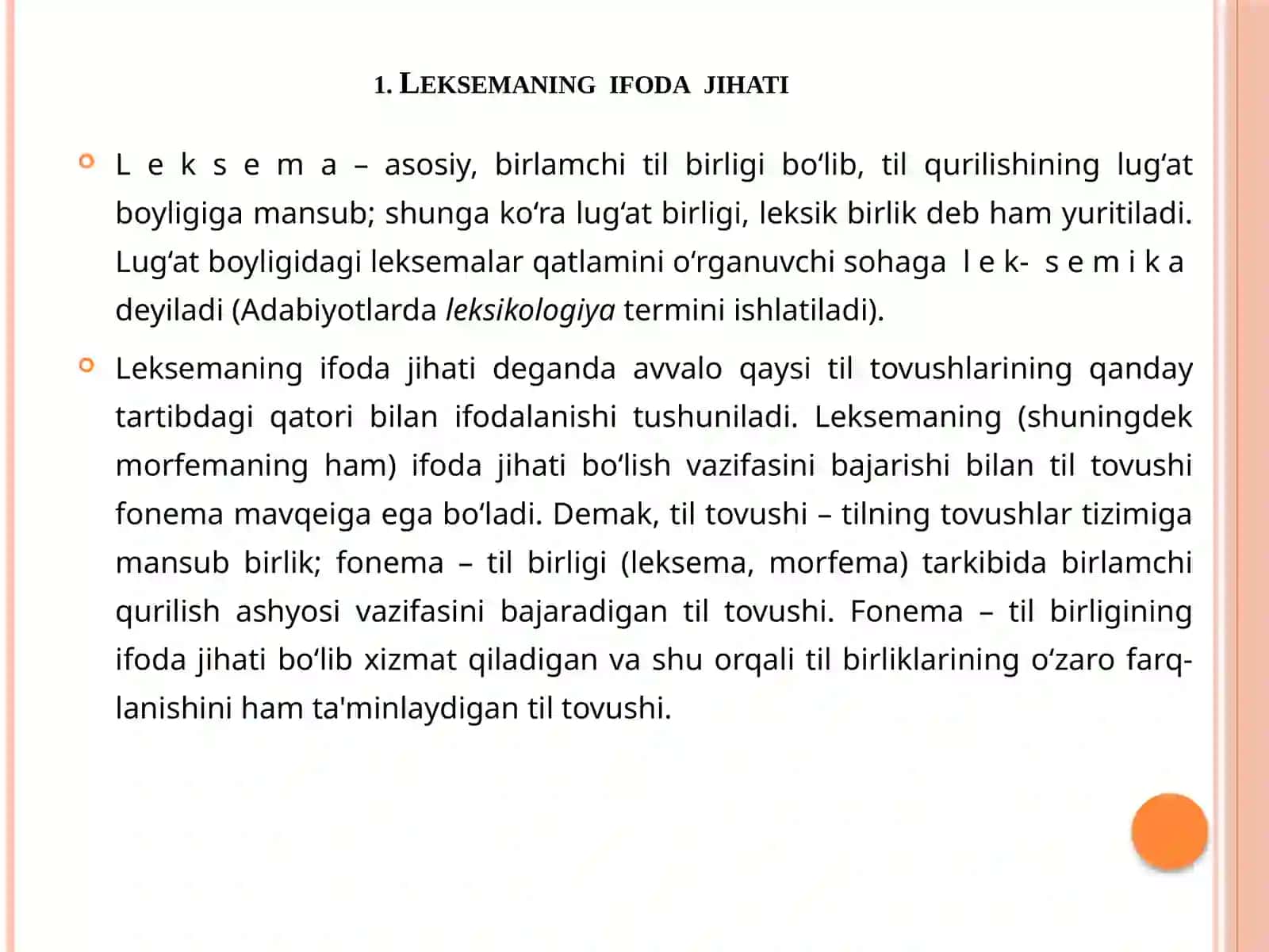 O'zbek tili leksemalar tasnifi 3