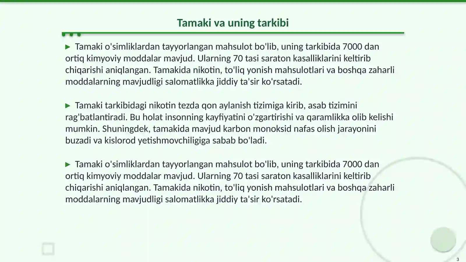 Tamaki chekishning inson organizmiga ta'siri 3