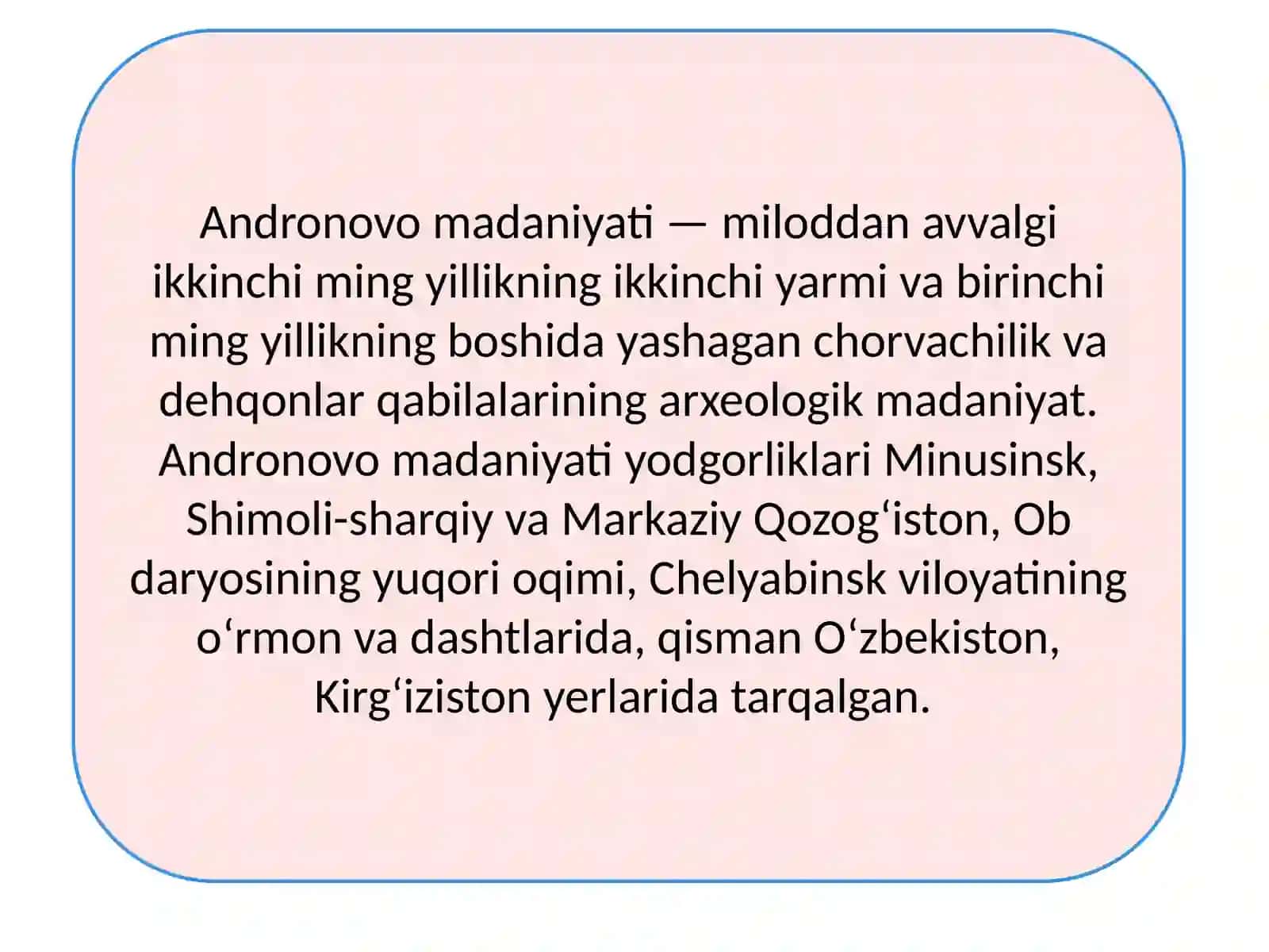 Sirdaryova-Amudaryo quyioqimida Andronova madaniyati 3