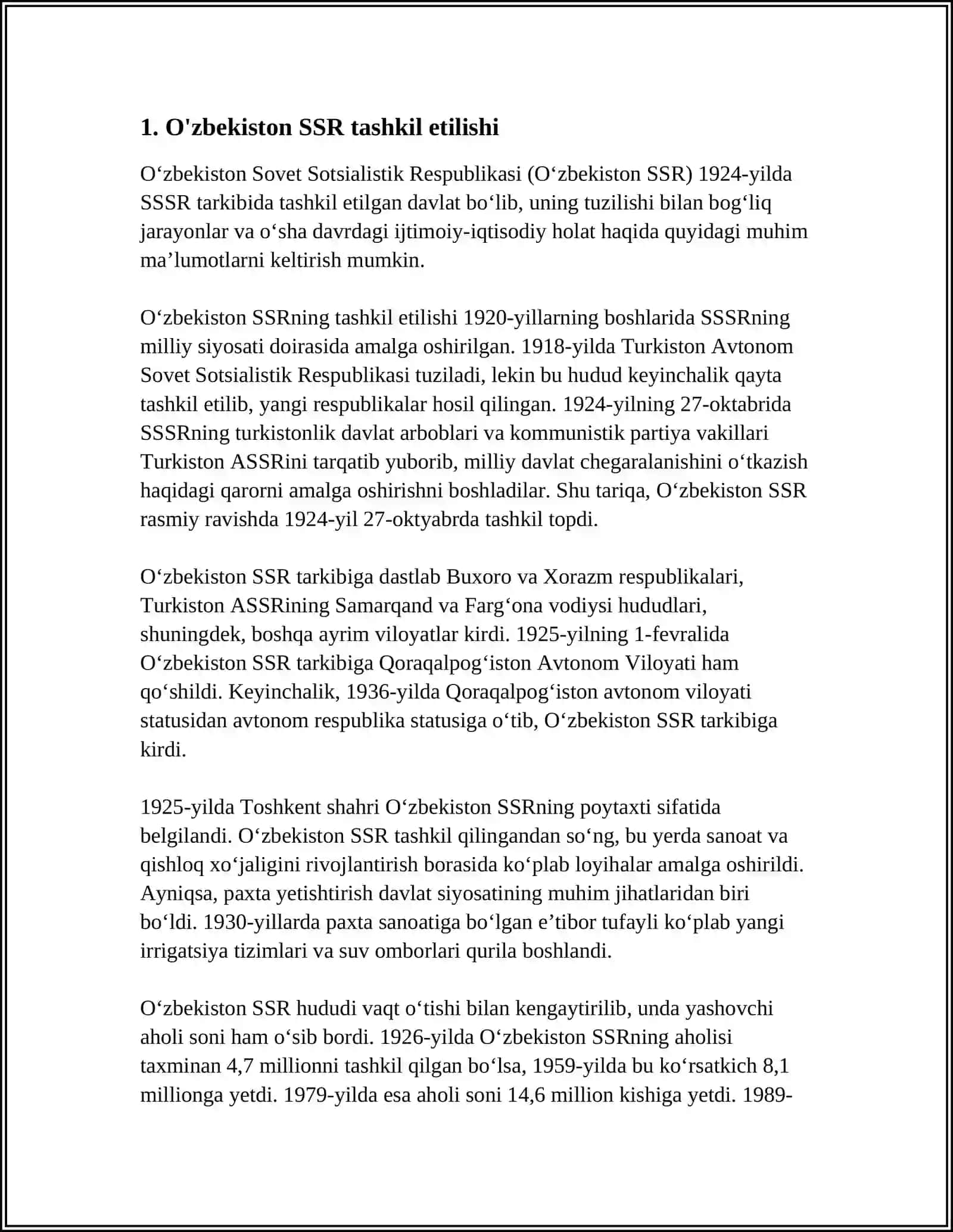 O'BEKISTON SOVET MUSTAMLAKACHILIGI DAVRIDA 3