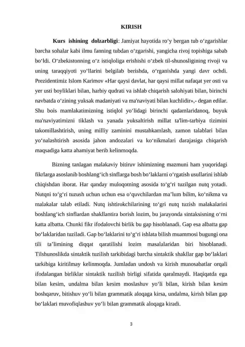 4- sinf ona tili darslarida gapning bosh bo`laklarini o’rganish tizimi 3