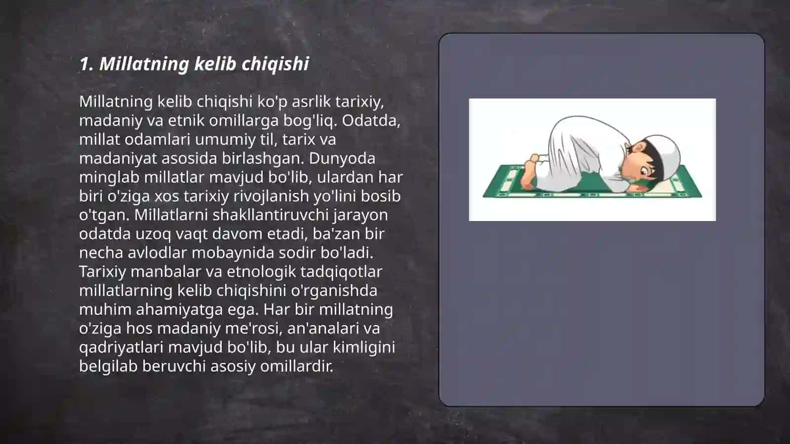 Millatga xos xususiyatlar 3