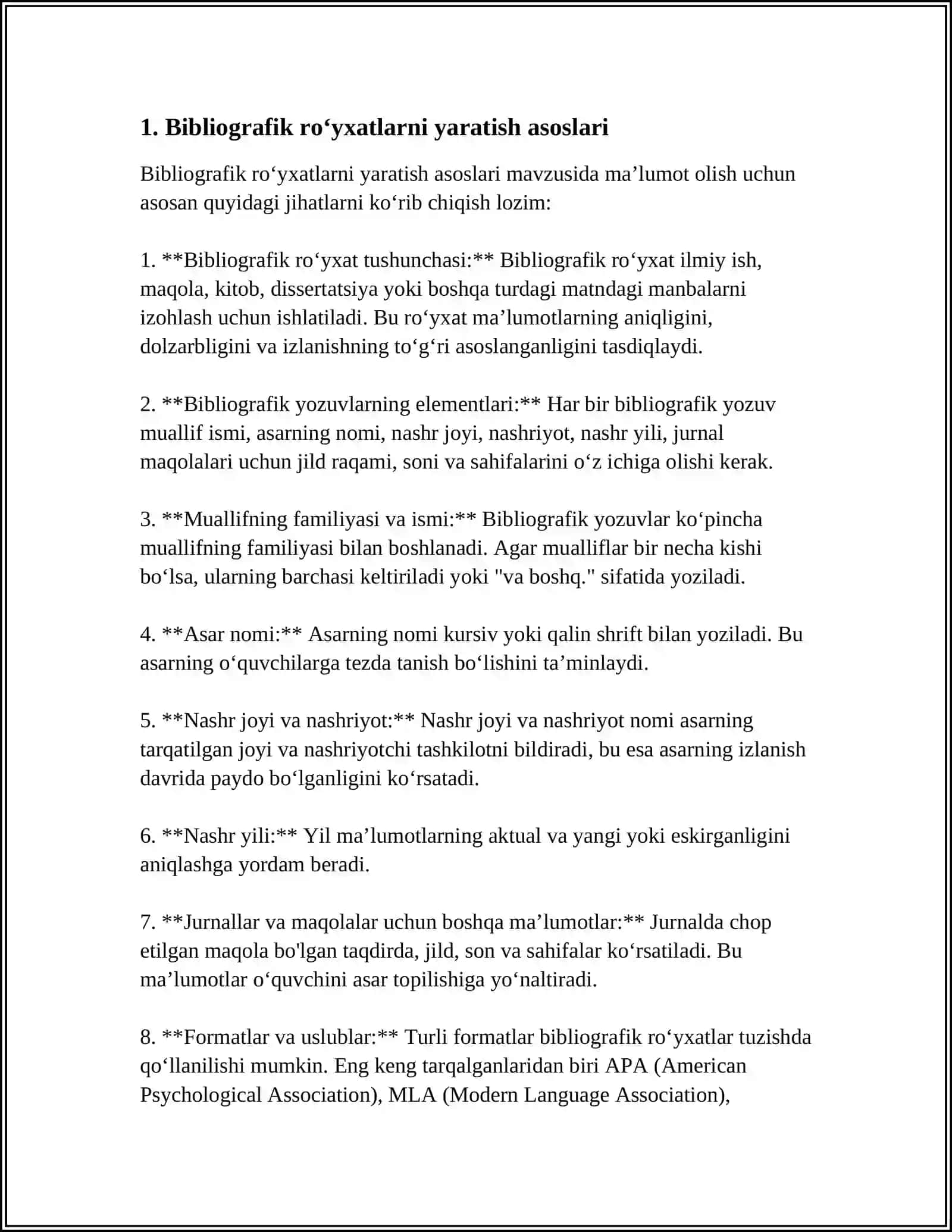 IJTIMOIY VA GUMANITAR FANLAR BO'YICHA BIBLIOGRAFIK RO'YXATLARNI YARATISH METODOLOGIYASI 3