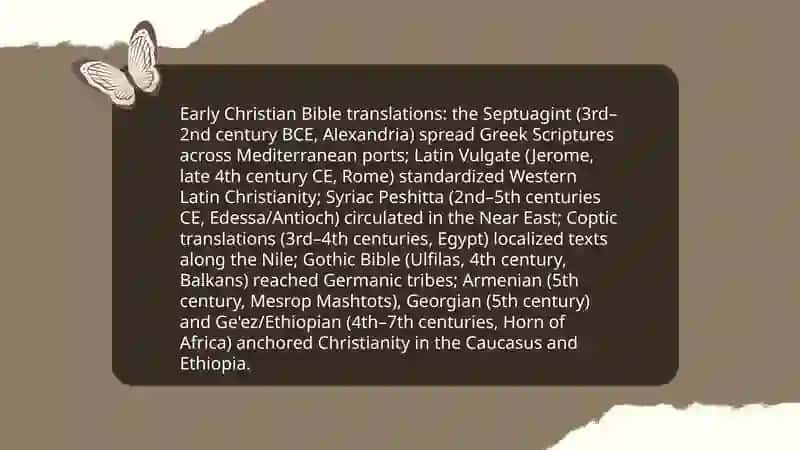 Map the spread of religious translation across history. 3