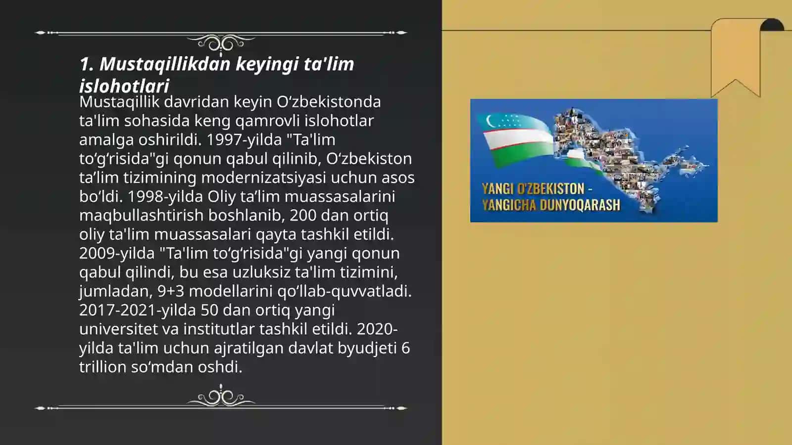 Mustaqillikdan keyingi ta'lim islohotlari 3