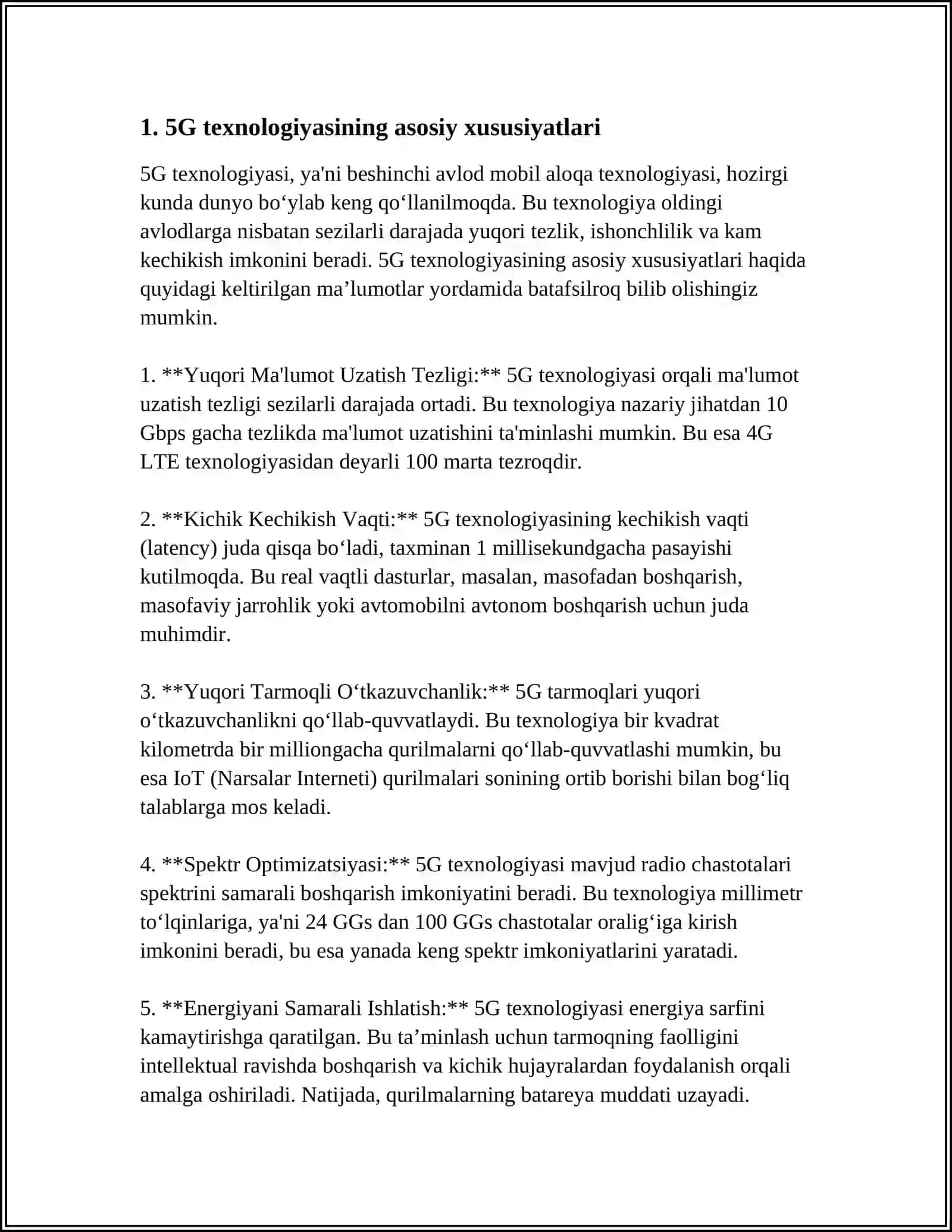5G HARAKATDAGI ALOQA SIMSIZ TIZIMLARI STANDARTLARI. MOBIL TARMOQLARNING 5G TEXNOLOGIYALARIGA RIVOJLANISHI. 5G TARMOQ ARXITEKTURASI. LTEDAN 5GGA MIGRATSIYALANISH KO‘RINISHLARI 3