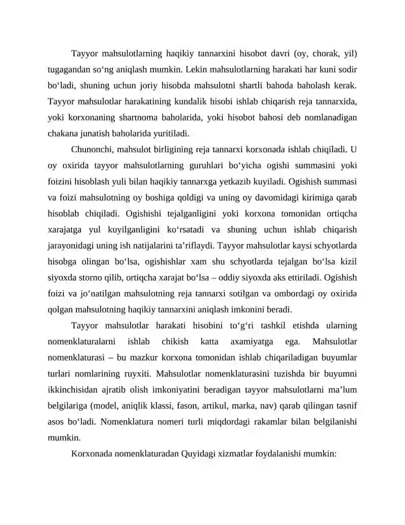 Tayyor mahsulotlar ish va hizmatlar sotish hisobi 3