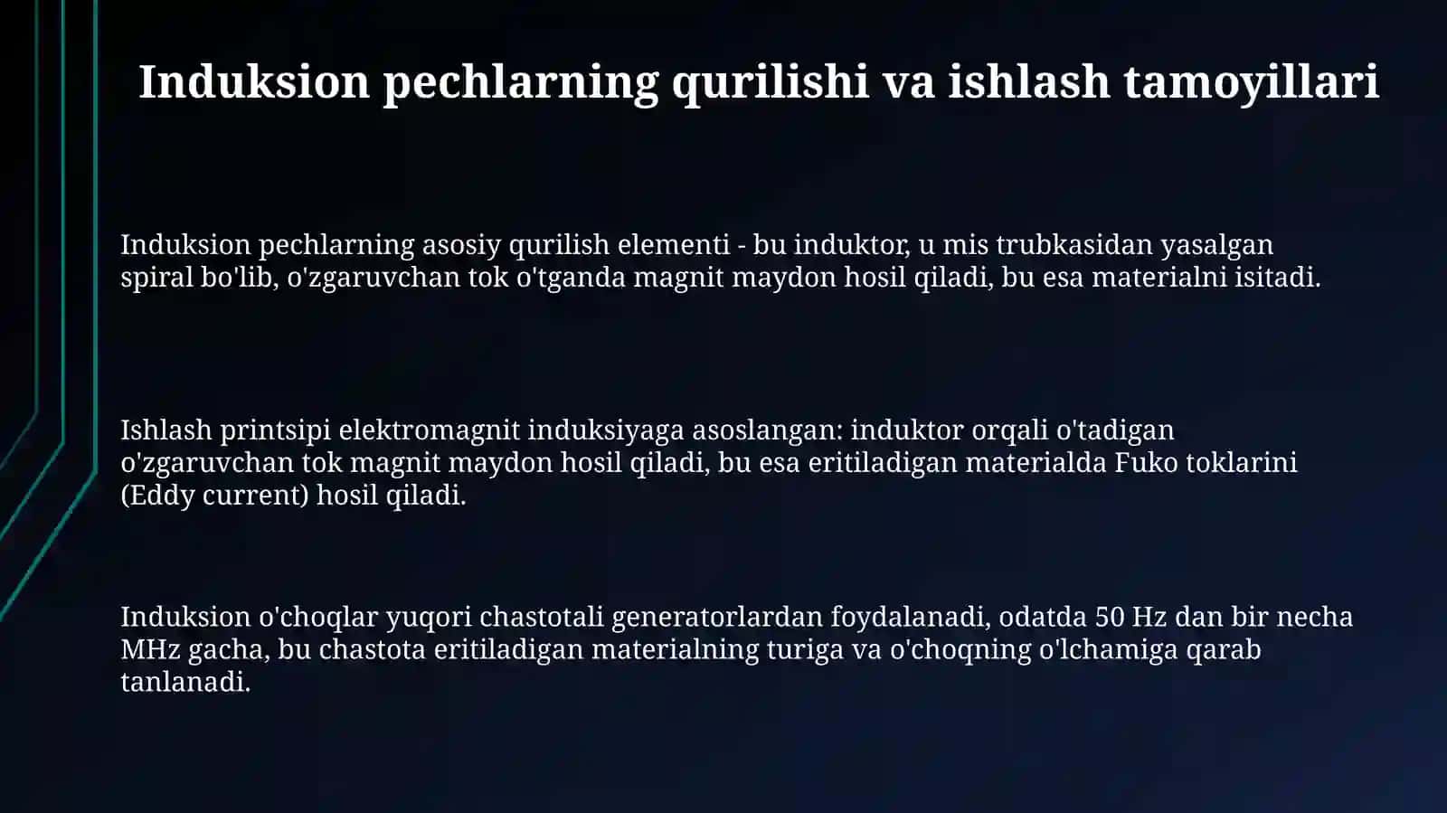 Induktsiyali pechlarning qurilishi 3