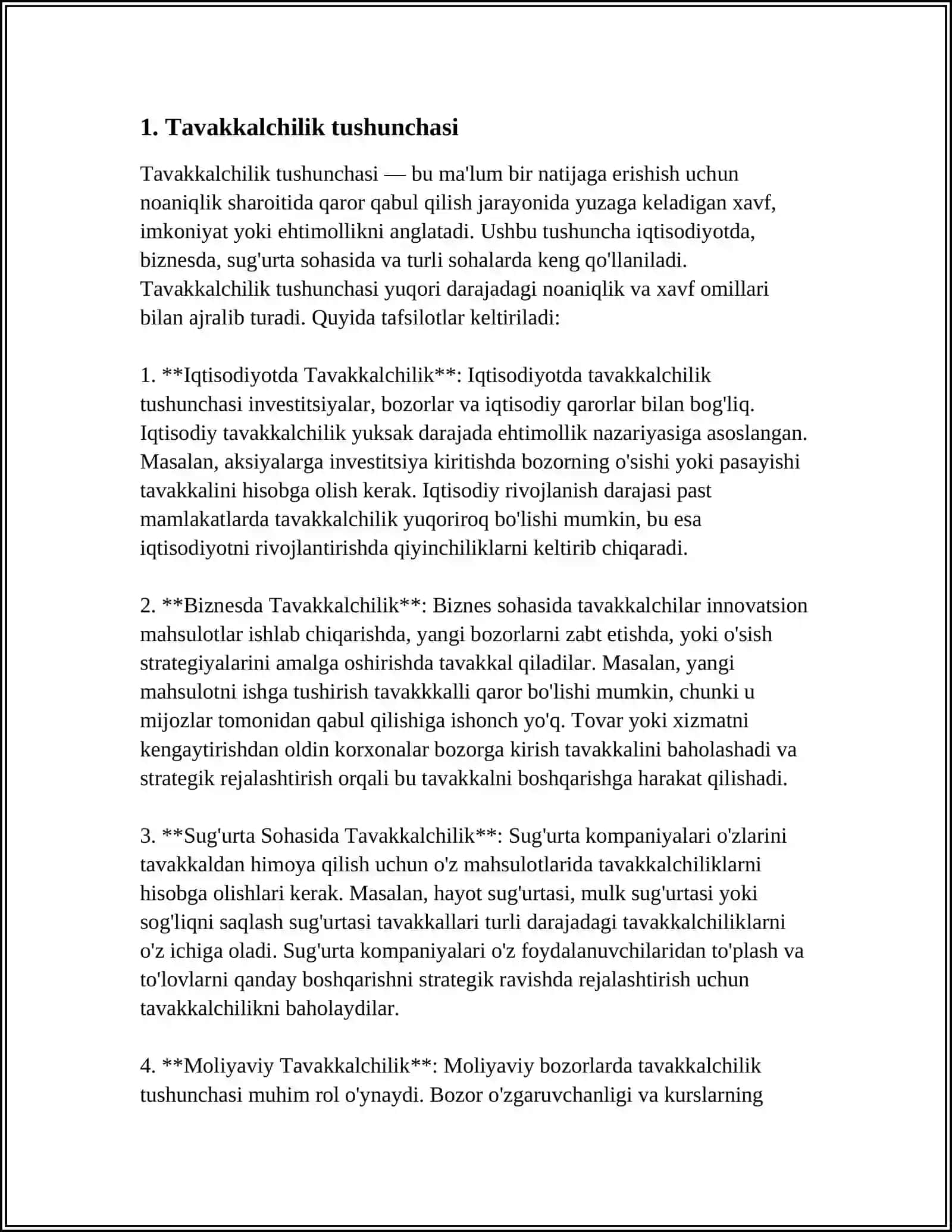 TAVVAKALCHILIK VA UNING MOHIYATI 3