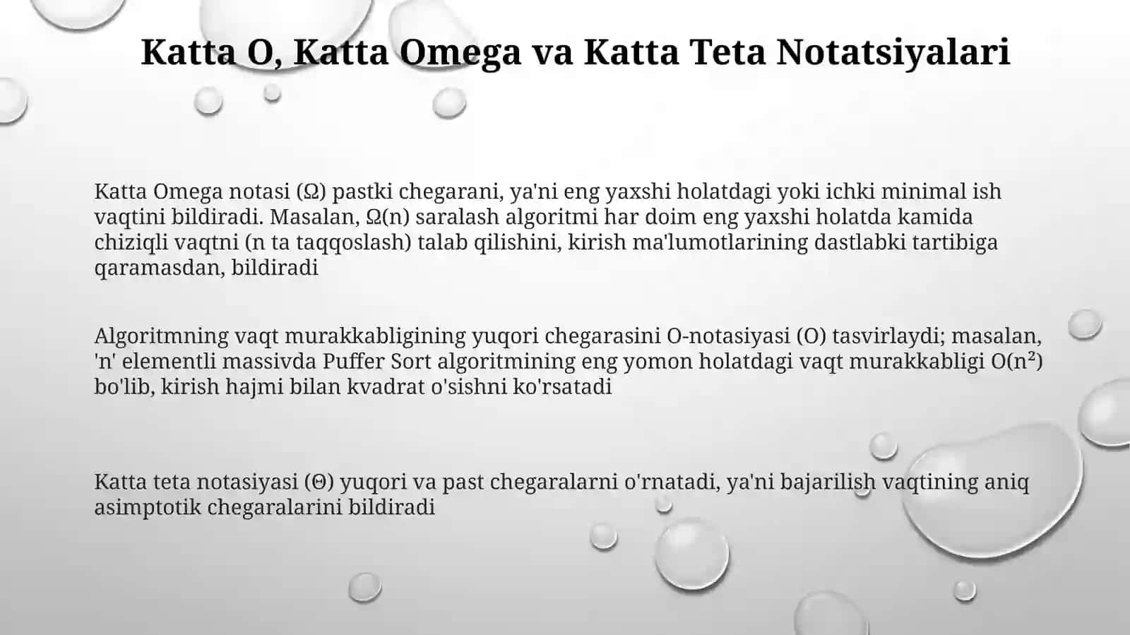 Algoritmlar va ularning xossalarini o'rganish usullari 3