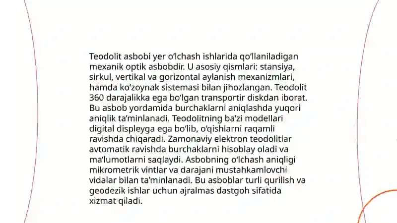 Teodolit asbobi bilan vertikal burchaklarni oʻlchash 3