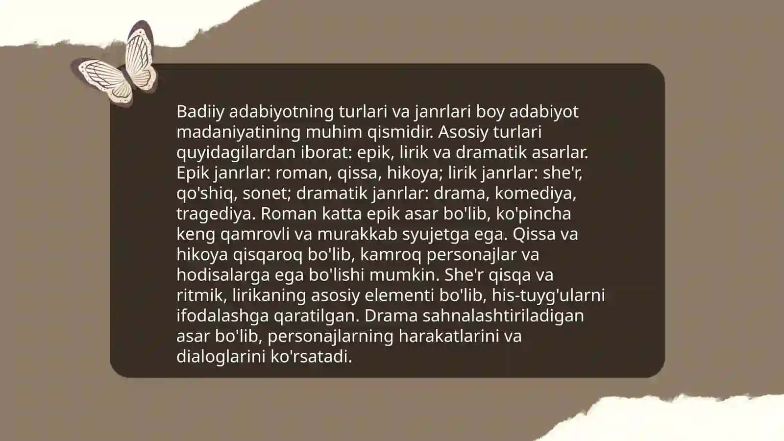 Badiiy adabiyotning turlari va janrlari 3