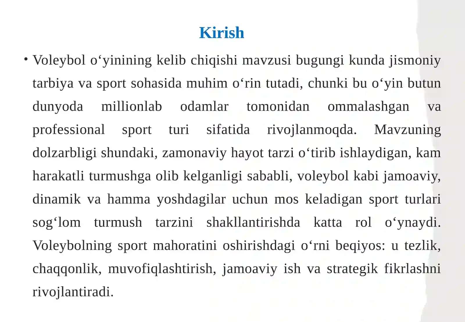 Voleybolo‘yinining kelib chiqishi 3