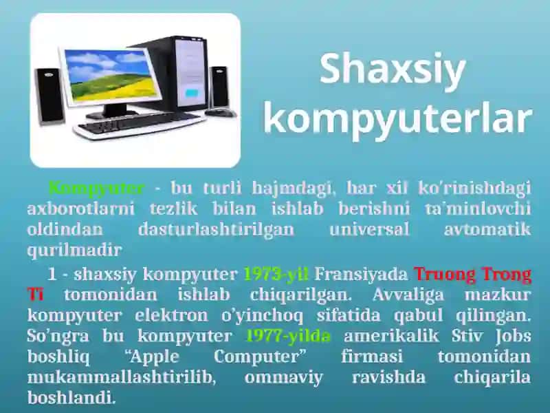 Kompyuterlarning texnik ta'minoti 3
