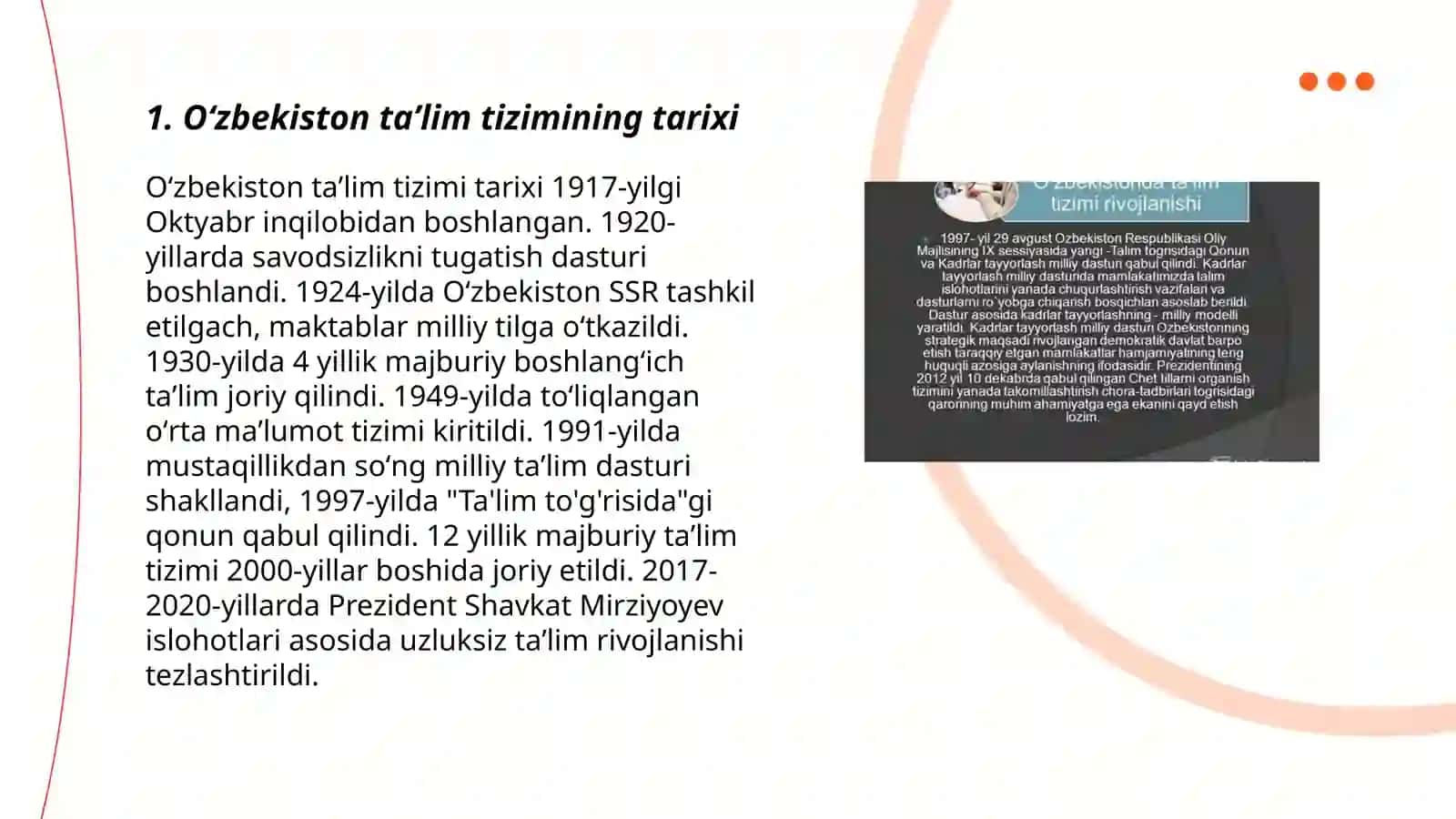 Oʻzbekiston taʼlim tizimi tarixi 3