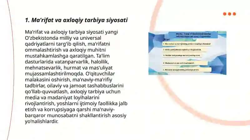 Ma'rifat va axloqiy tarbiya siyosati 3